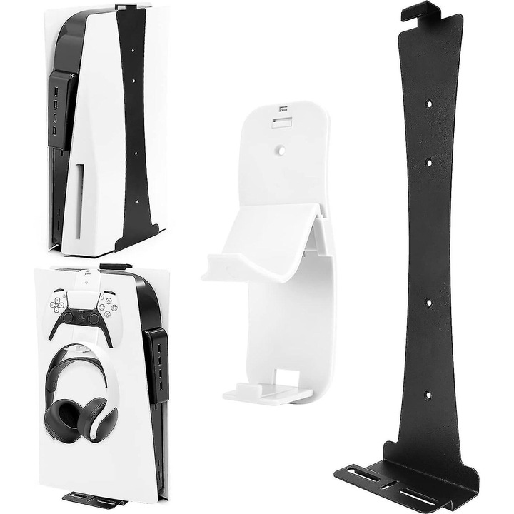 Suport de perete pentru PlayStation 5, metal, negru, set complet