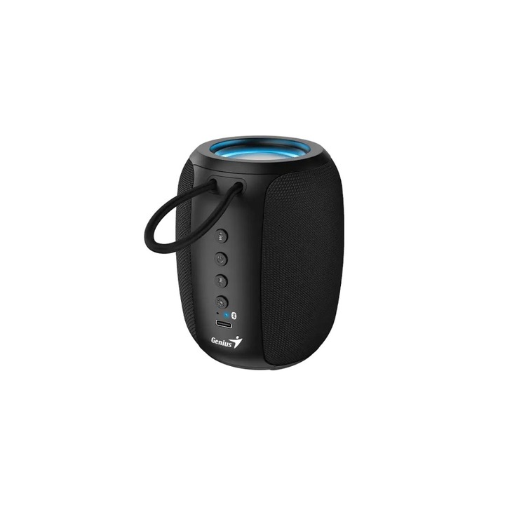GENIUS HORDOZHATÓ BLUETOOTH HANGSZÓRÓ, RMS: 5W, 6 óra akkumulátor-üzemidő, fekete, #SP-915BT, "31730052400" (zöld bélyeg 0,8 lej)