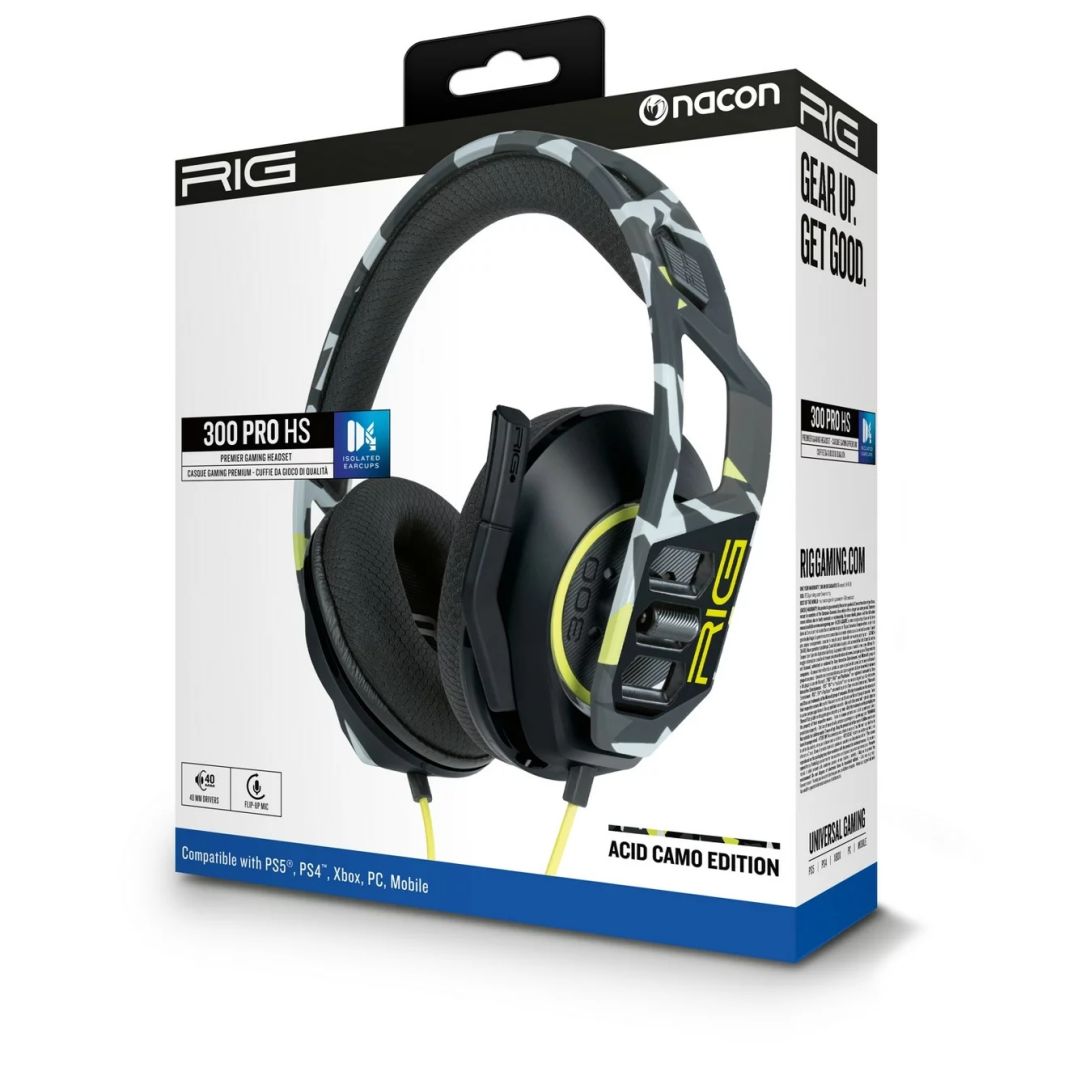 Casti de gaming Nacon RIG 300 PRO HS Acid, 263784, Microfon/Casti