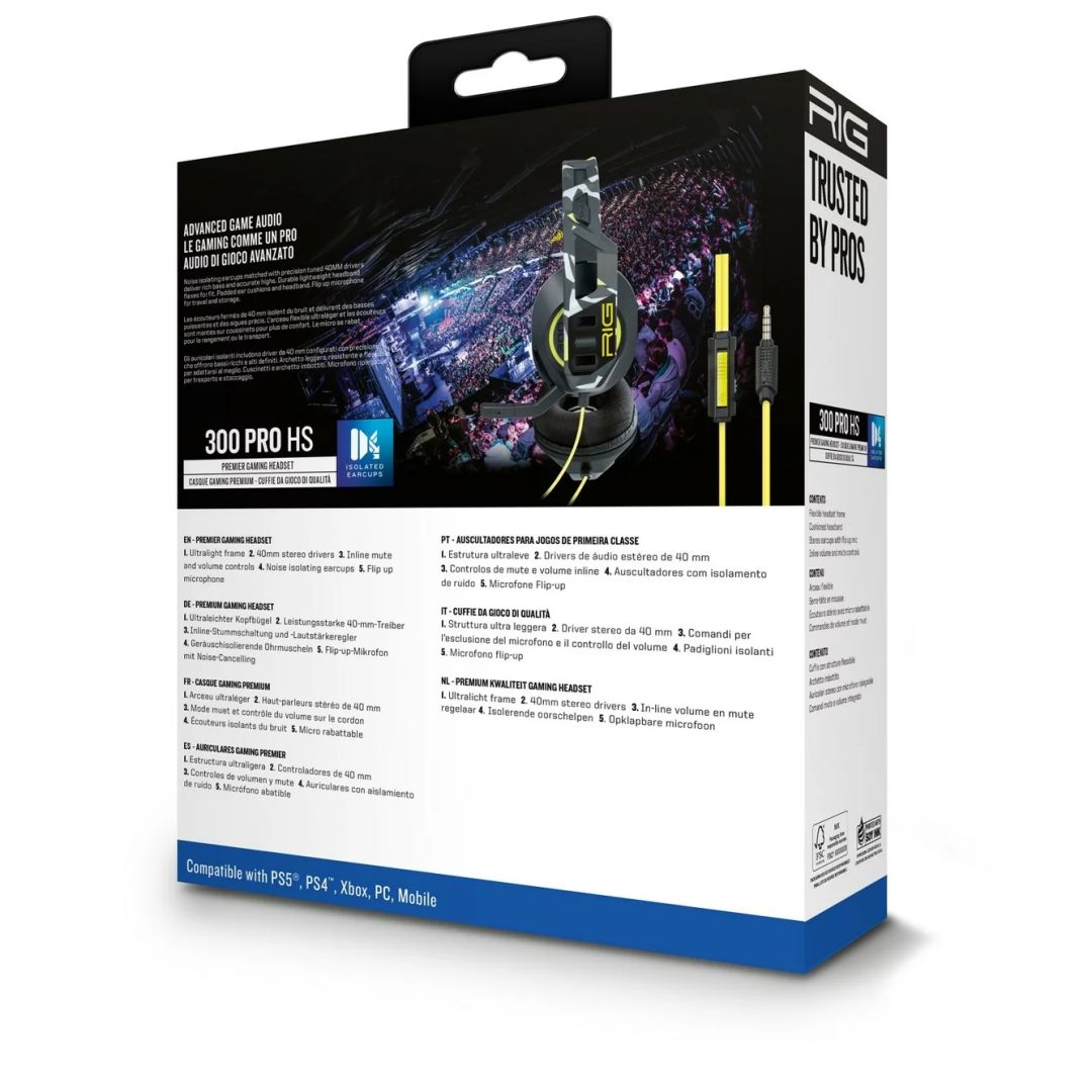 Casti de gaming Nacon RIG 300 PRO HS Acid, 263784, Microfon/Casti