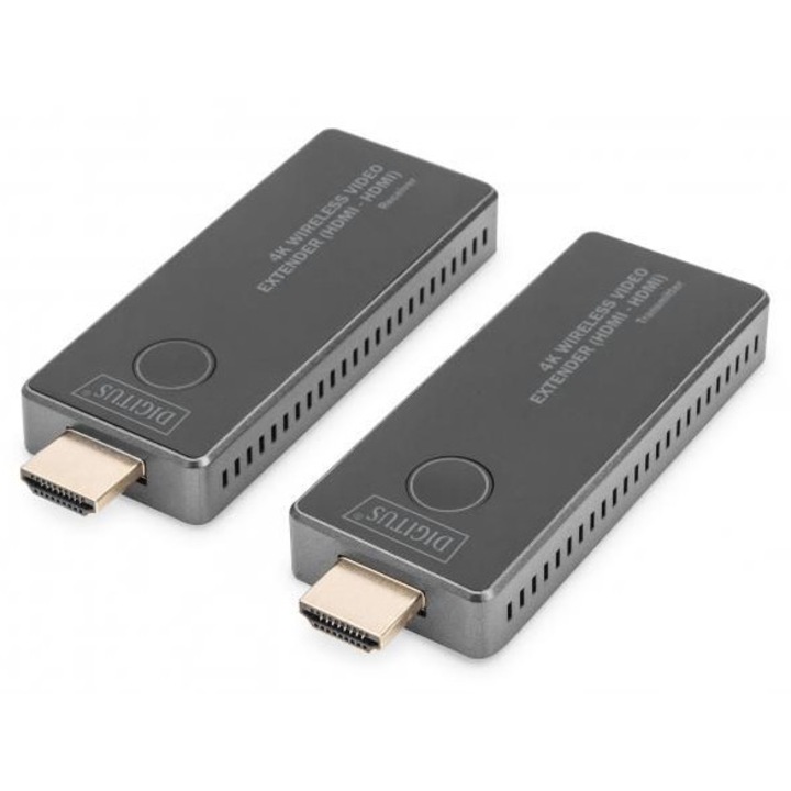 Set 2 amplificatoare video wireless Dicota 4K 30m Negru