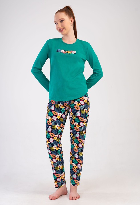 Pijama bumbac Vienetta, Beginning, verde