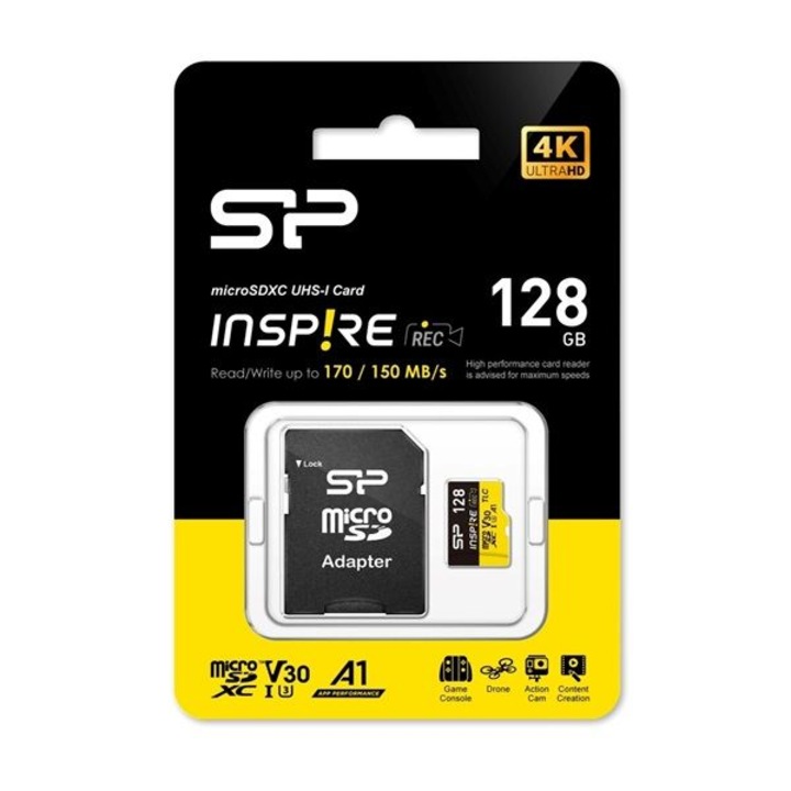 Card de memorie microSDXC 128GB, Class 10, U3, V30, A1, cu adaptor