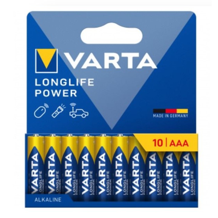 Varta AAA alkáli elemek, 10 db-os készlet, 279386