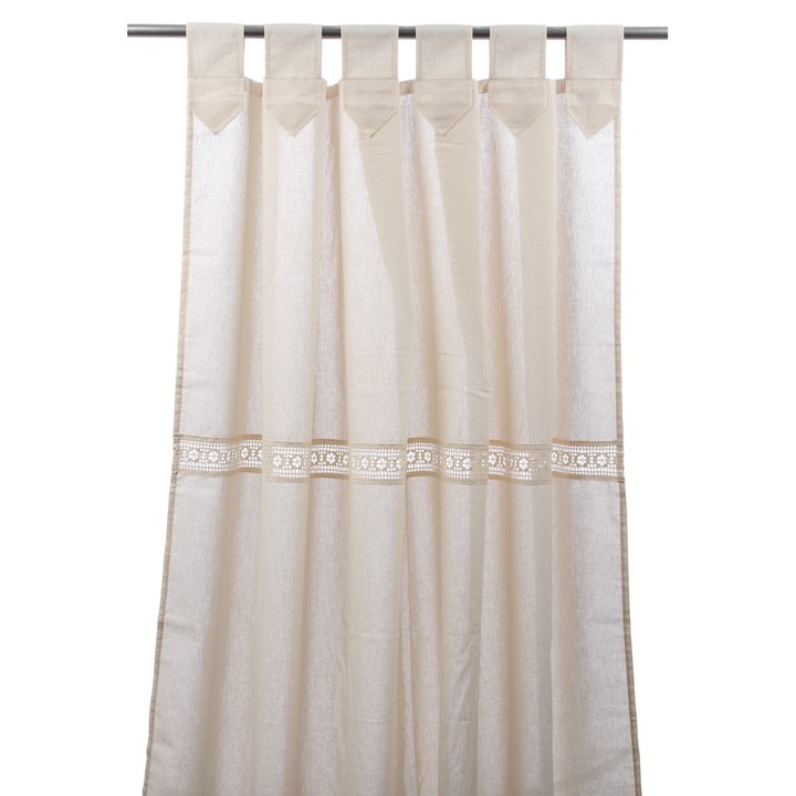 Perdea Rustica, bumbac, crem, 140 x 160 cm
