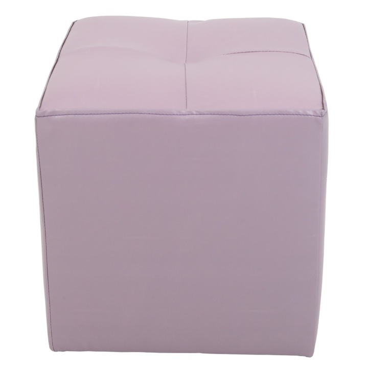 Taburet Cool, fix, patrat, imitatie piele, mov, 35 x 35 x 36 cm