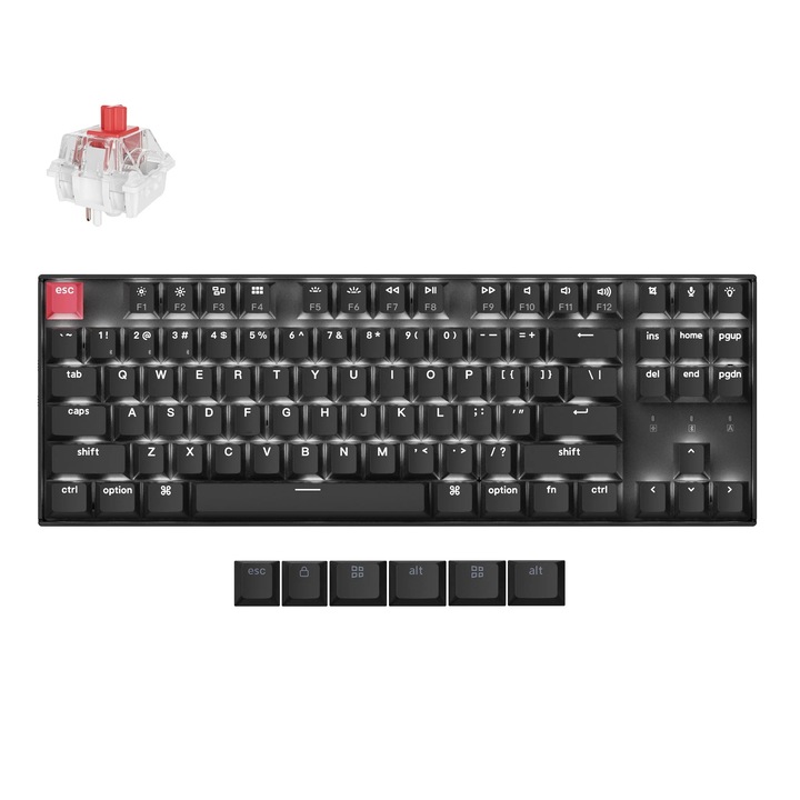 Безжична механична клавиатура Keychron K8 QMK версия 2, Bluetooth, бяла LED, Super Switch червена K8X-A1