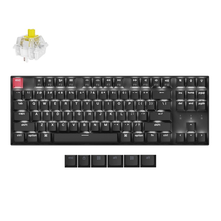 Безжична механична клавиатура Keychron K8 QMK версия 2, Bluetooth, бяла LED, Super Switch Banana K8X-A4