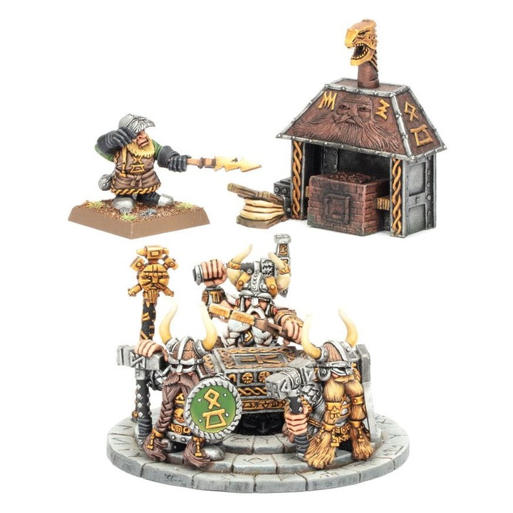 Warhammer Old World játékbővítő Runelord Anvil of Doom-mal Dwarfen Mountain Holds Games Workshop 19 darabos fém kiegészítő