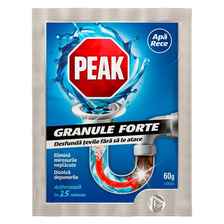 Peak Granule Forte pentru desfundat tevile Apa Rece, 60g