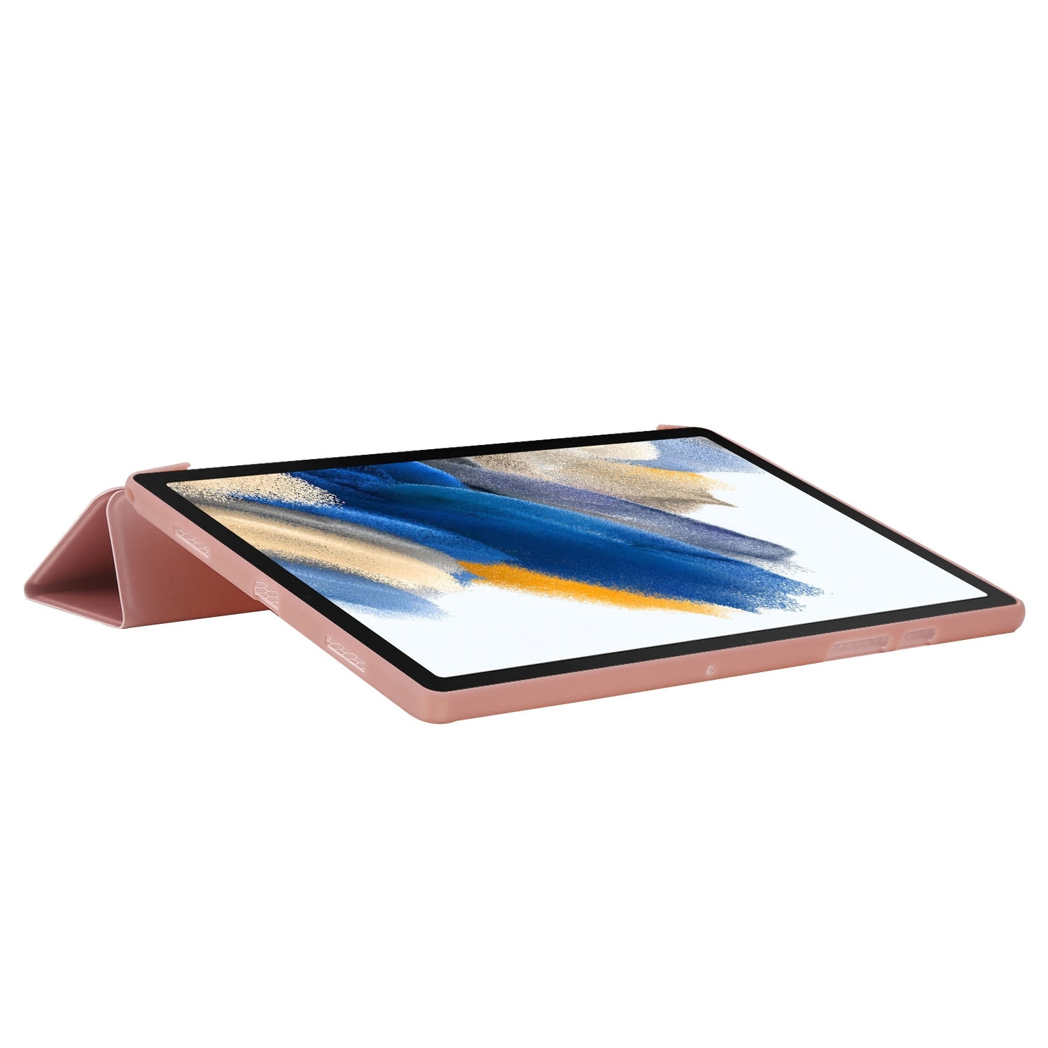 Husa tableta pentru Lenovo Tab M10 Plus 10.6 3rd Gen 2022, TPU + piele, tip carte cu suport, protectie anti-zgarieturi, acces complet la porturi, Roz auriu