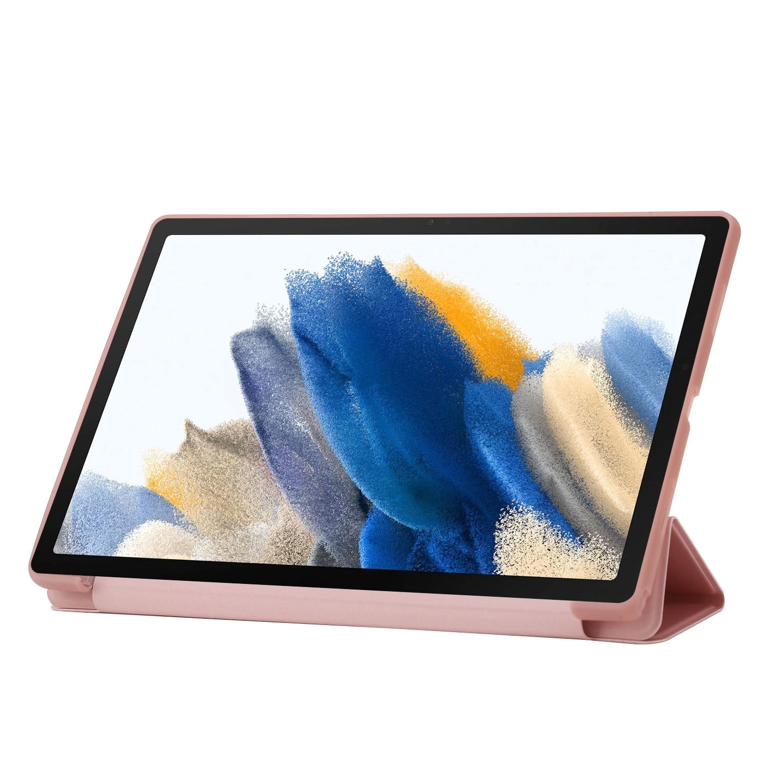Husa tableta pentru Lenovo Tab M10 Plus 10.6 3rd Gen 2022, TPU + piele, tip carte cu suport, protectie anti-zgarieturi, acces complet la porturi, Roz auriu
