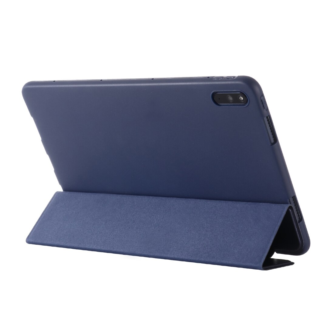 Husa tableta pentru Huawei MatePad 10.4, piele PU, tip carte cu suport cu pliere in trei, margini anti-soc, acces complet, Albastru