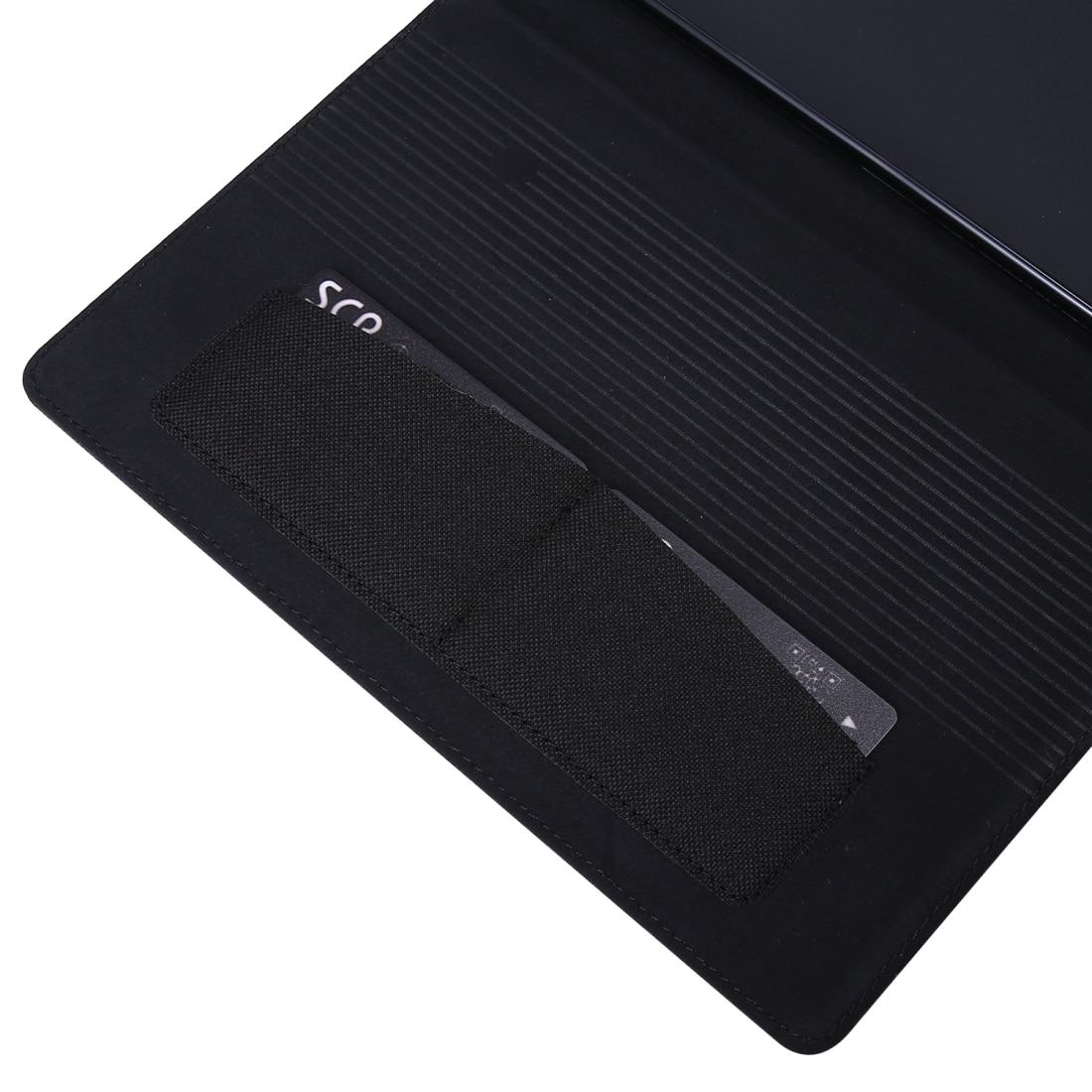 Husa tableta pentru Huawei Matepad Pro 10.8, material panza + TPU, tip plat de protectie cu clip pentru carduri de vizita (Negru)