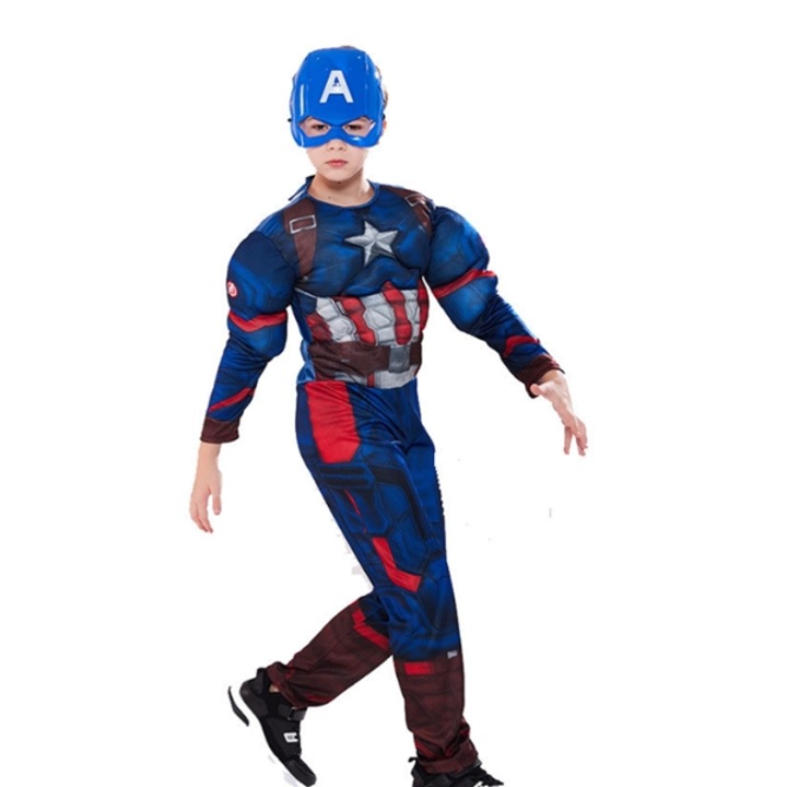 Costum carnaval Captain America, 3-5 ani, 100-110 cm