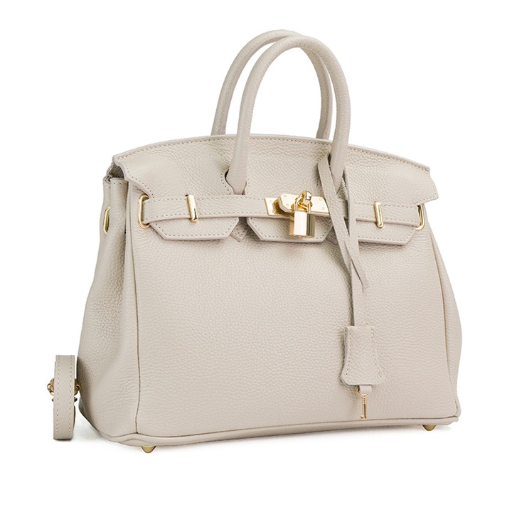 Poseta Piele Edith - Bej, Geanta Office din Piele Naturala, Geanta, Genti