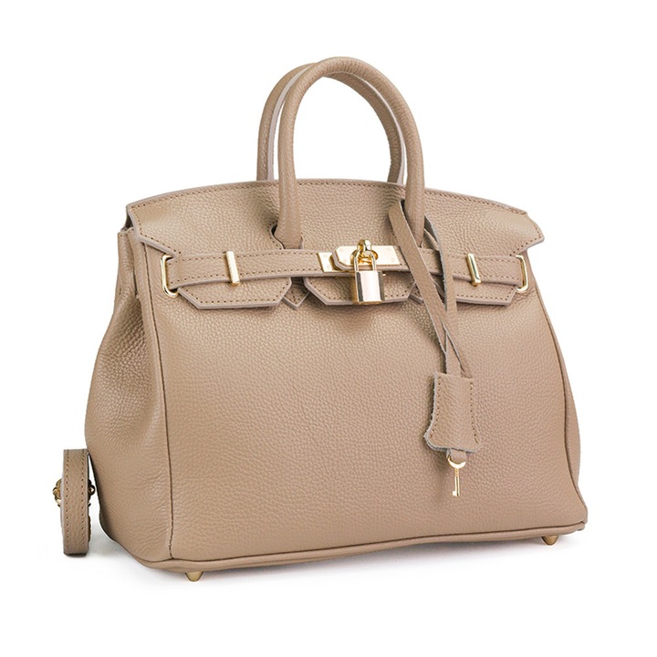 Poseta Piele Edith - Crem, Geanta Office din Piele Naturala, Geanta, Genti