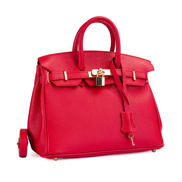 Poseta Piele Edith - Rosu, Geanta Office din Piele Naturala, Geanta, Genti