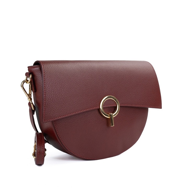 Poseta Piele Christine - Bordo, Geanta Casual din Piele Naturala, Geanta, Genti