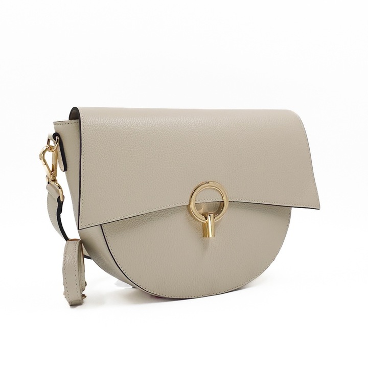 Poseta Piele Christine - Bej, Geanta Casual din Piele Naturala, Geanta, Genti