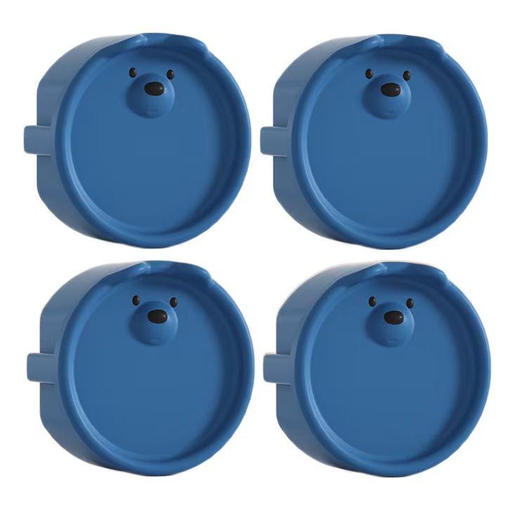 Set de 4 protectii pentru prize XMSJ, silicon moale, albastru