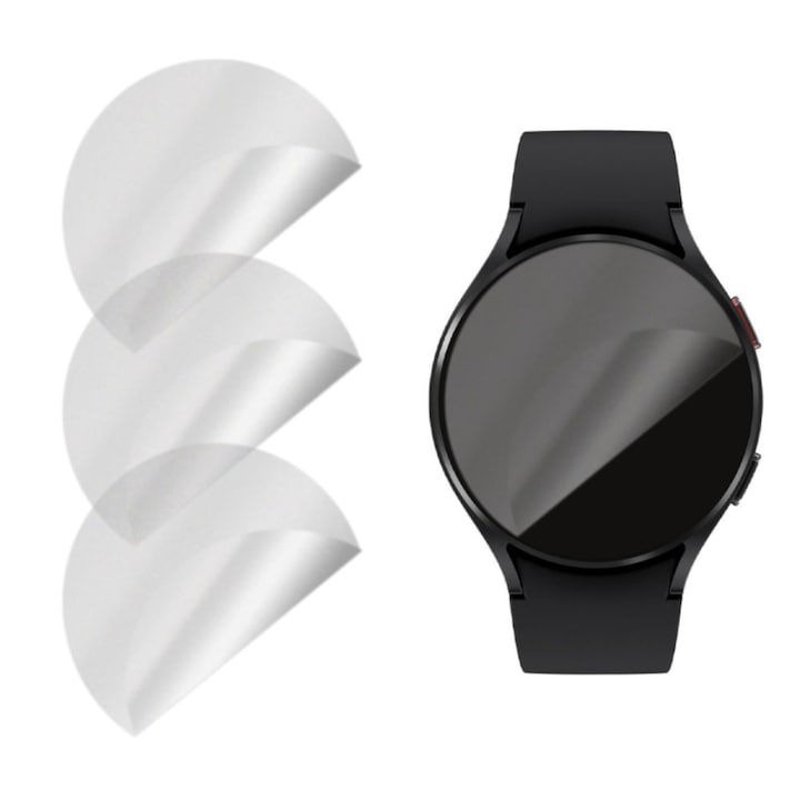 Комплект от 3 матови протектора за екран за Samsung Galaxy Watch7 44 мм, OPTIM SOLUTION, регенериращ се силиконов хидрогел, гъвкав хидрокристал, лесен монтаж, оптимална пълна защита