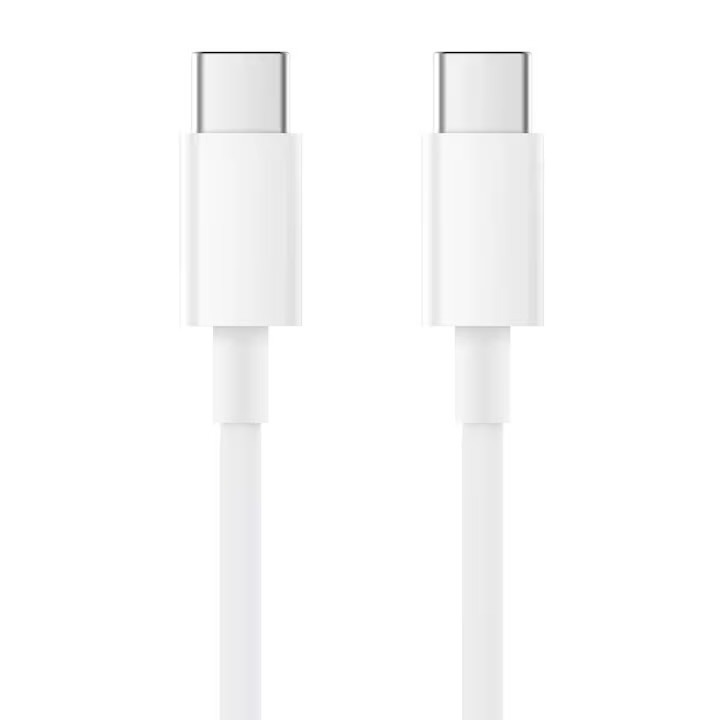 Cablu USB-C la USB-C High Stream, 2m, 3A, transfer date si incarcare standard, alb