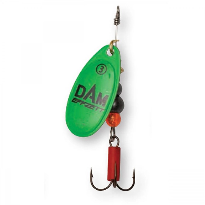 Spinner Mimteam Effzett Fluo Green 6g, pentru Stiuca si Salau, set 1 buc