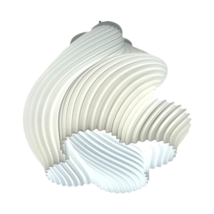 Abajur modern semitransparent cu un design fluid si elegant 25x25x24 cm pentru pentru bec E27 cu 2 inele de strangere incluse