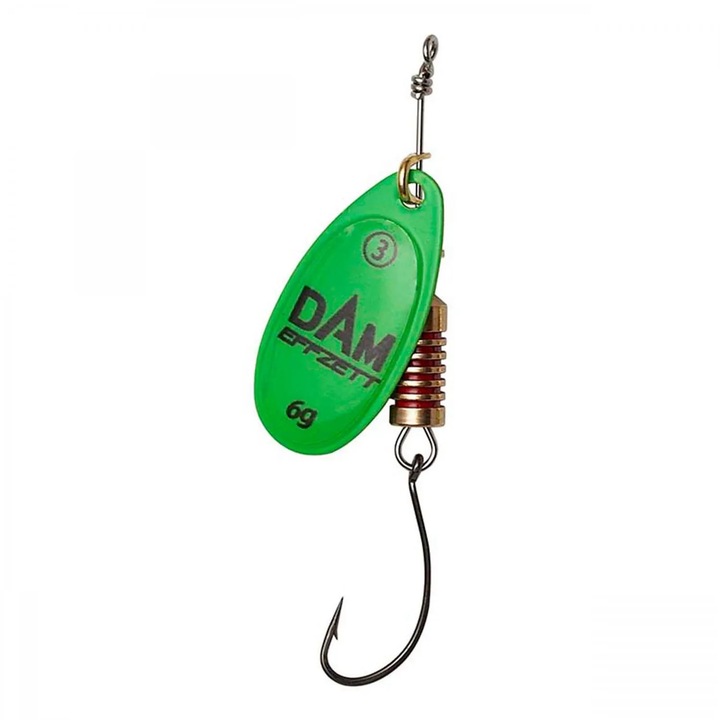 Spinner Mimteam DAM Effzett, verde, 6g, cu cârlig singur
