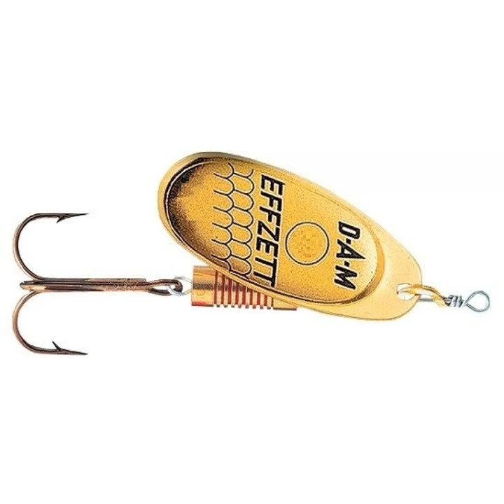 Spinner Mimteam DAM Effzett Standard Gold 10g, pentru stiuca, salau, biban, culoare aurie