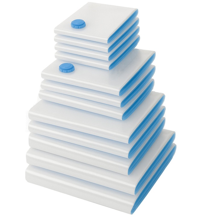 Set 12 saci de vid pentru imbracaminte, lenjerie de pat, 4 dimensiuni