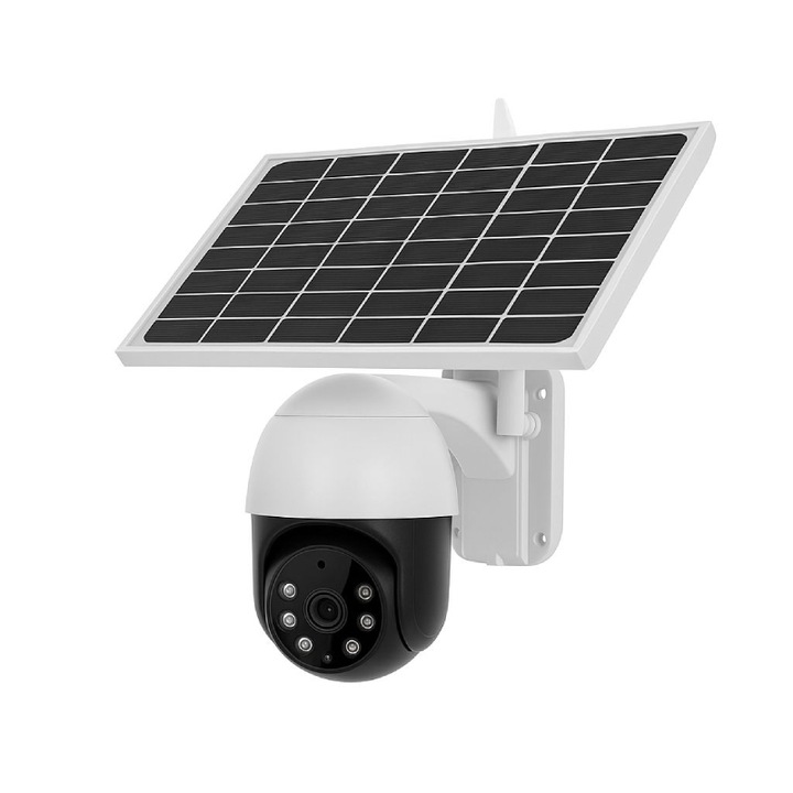Camera de Supraveghere Solara Inteligenta HOZRO, 2 in 1, Model SPM-T0 Series, cu Panou Fotovoltaic si Vizualizare in Timp Real prin Aplicatie Mobila