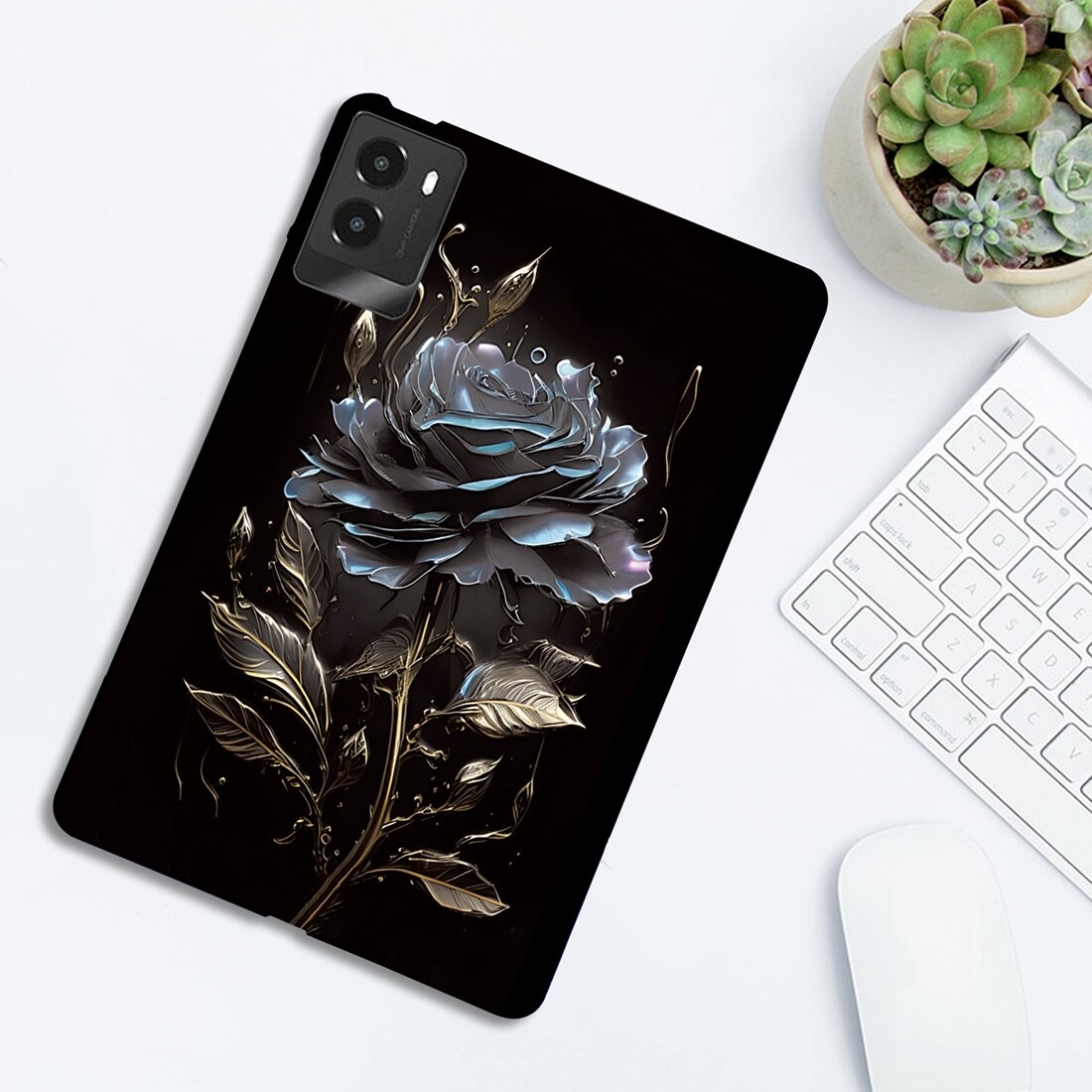 Husa tableta pentru Lenovo Legion Y700 2025, TPU, tip design pictura, acces complet la porturi, Negru