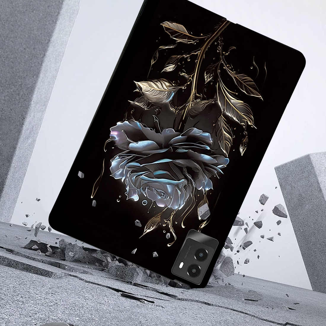 Husa tableta pentru Lenovo Legion Y700 2025, TPU, tip design pictura, acces complet la porturi, Negru