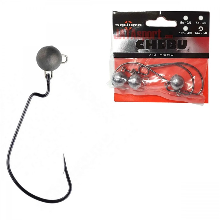 Jig Lestat Sakura Chebu Jighead 7 grame, Carlig No 3/0