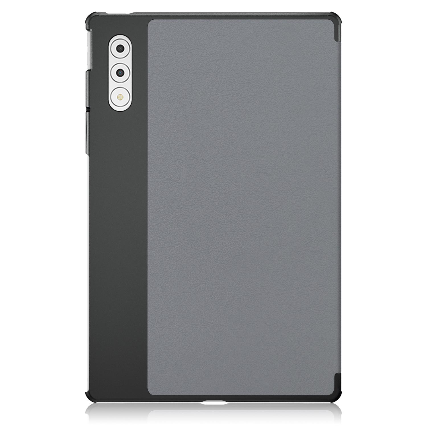 Husa tableta pentru Lenovo Yoga Tab Plus, piele PU, tip carte 3 plieri, culor albastruisuclara