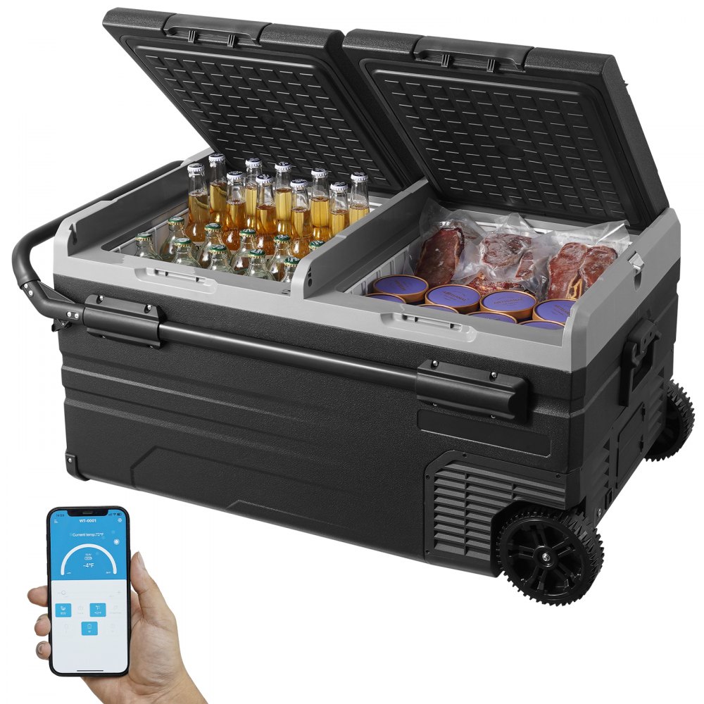 ブリ Frigider Auto Portabil, Capacitate 95L, 2 Compartimente, 80W, cu