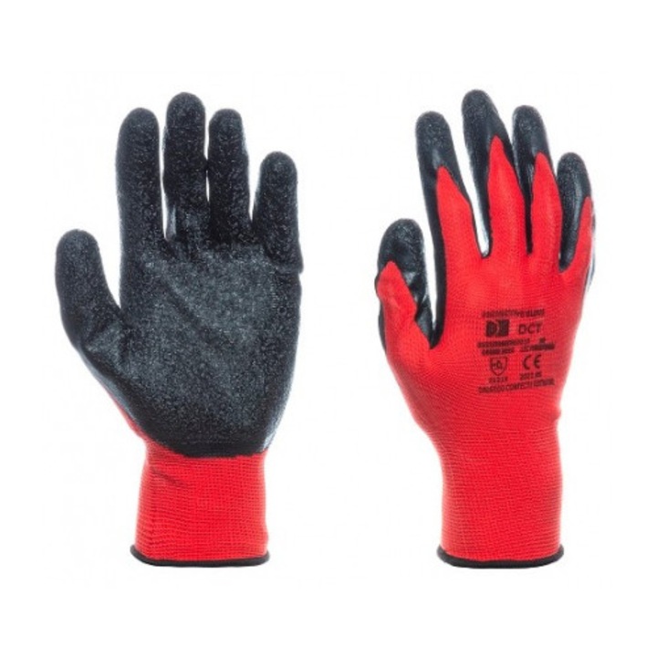Manusi de protectie, muncii, acoperite cu latex, marimea 10, DCT