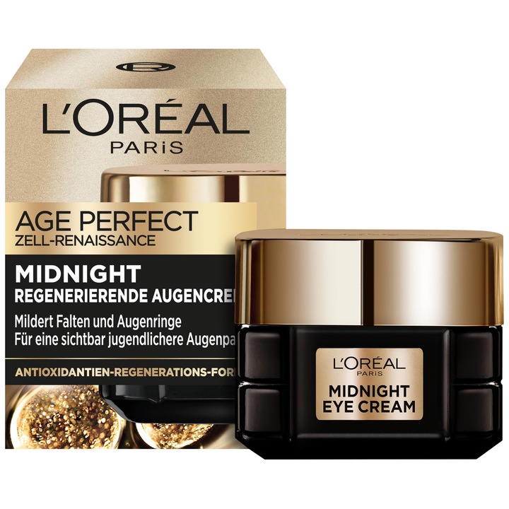 L'Oréal Paris Éjféli Szemkörnyékápoló Krém Női: a láthatóan fiatalabb és éberebb szemekért, regeneráló antioxidáns formulával és selymes textúrával, Age Perfect Cell Renaissance 1x 15ml