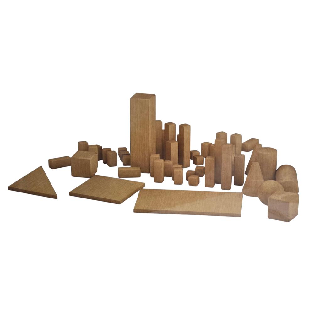 Set cuburi din lemn, diferite forme, 38 piese, calitate si durabilitate ...