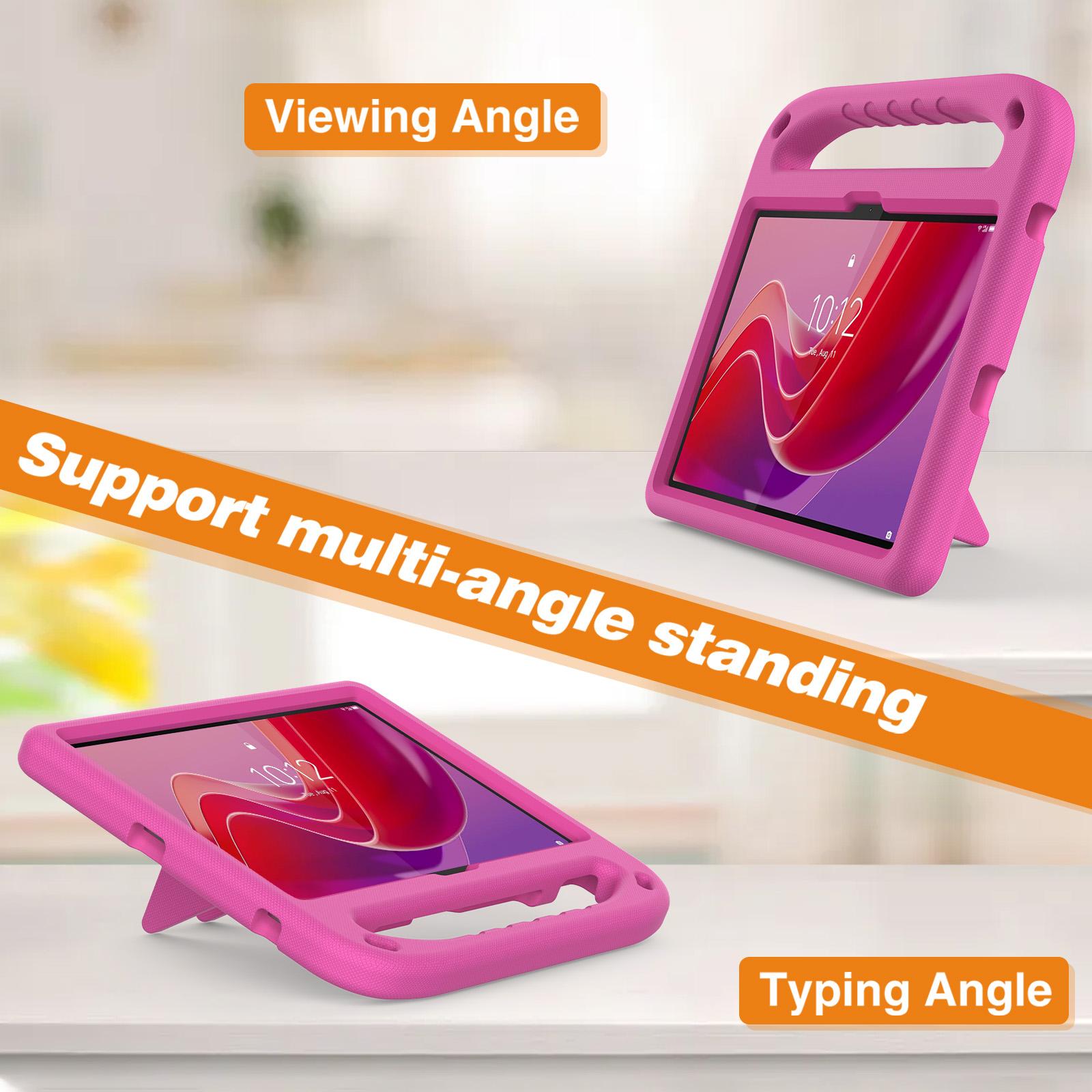 Husa tableta pentru Lenovo Tab TB-311 WiFi 10.1 2025, material EVA, cu maner si suport, protectie anti-soc, roz pal