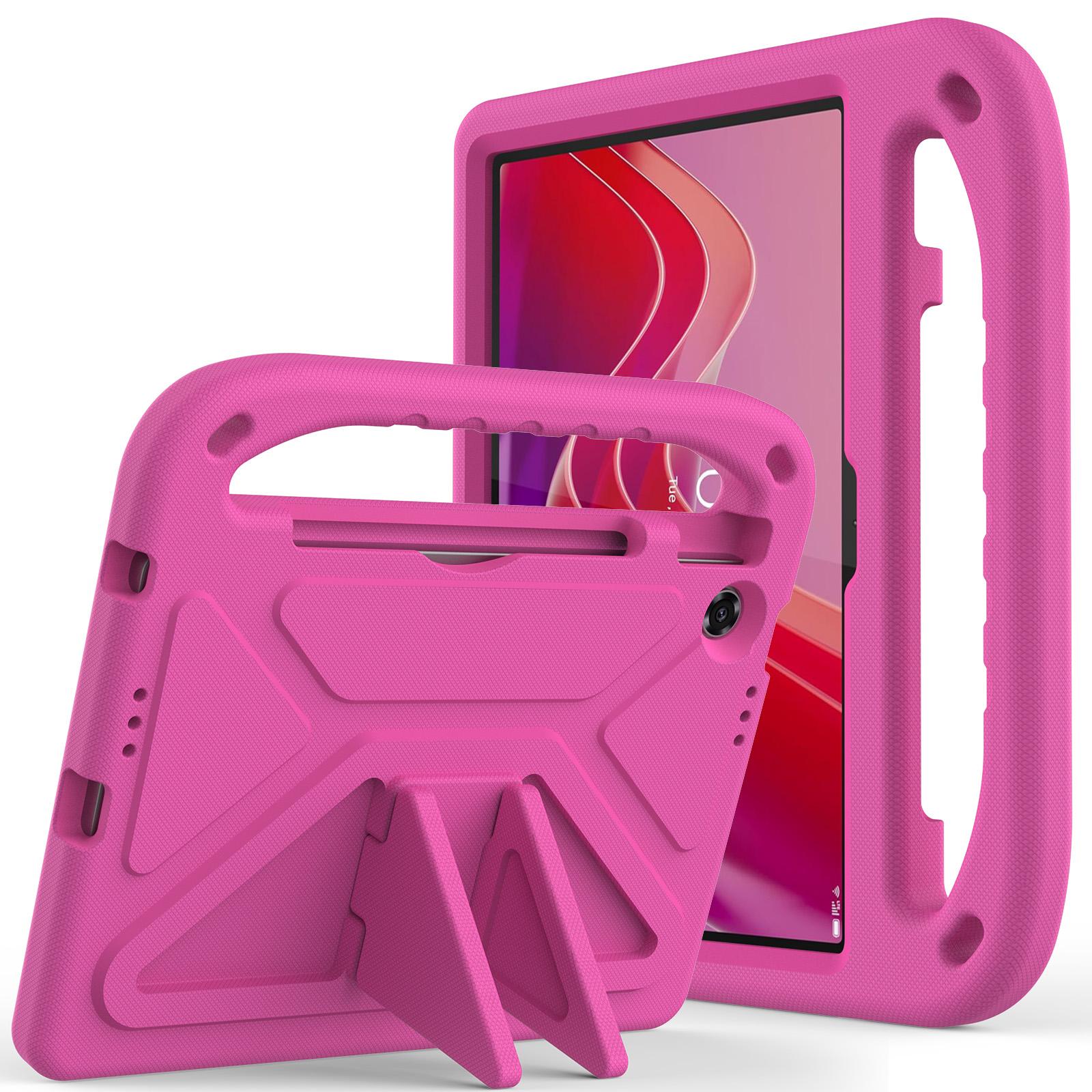 Husa tableta pentru Lenovo Tab TB-311 WiFi 10.1 2025, material EVA, cu maner si suport, protectie anti-soc, roz pal