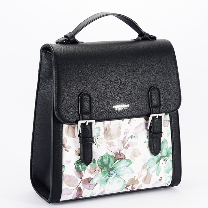 Rucsac negru cu imprimeu floral B-DHJ731-3 M11 Negru