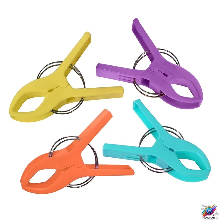 Clesti/carlige pentru fixarea prosopului pe sezlong ANGMAD, 4bucati, culoare: multicolor