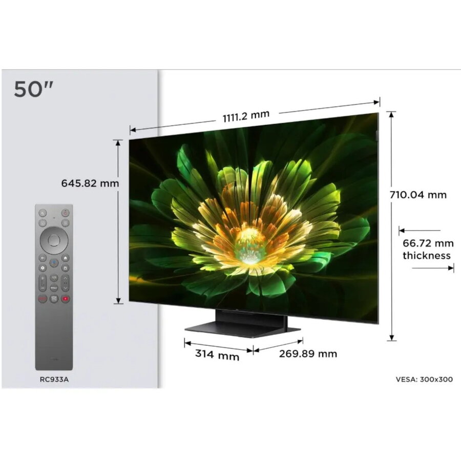 Televizor TCL QD-MiniLED 50Q7C, 126 cm, Smart Google TV, 4K