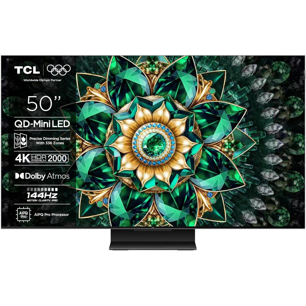 Televizor smart Mini LED TCL 50Q7C, 126 cm, Ultra HD 4K, WiFi, 100 Hz, smart Google TV, Clasa F