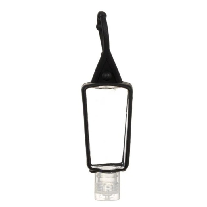 Sticla din silicon, de voiaj, pentru gel antiseptic, negru, 30ml, 3x2.5x8cm