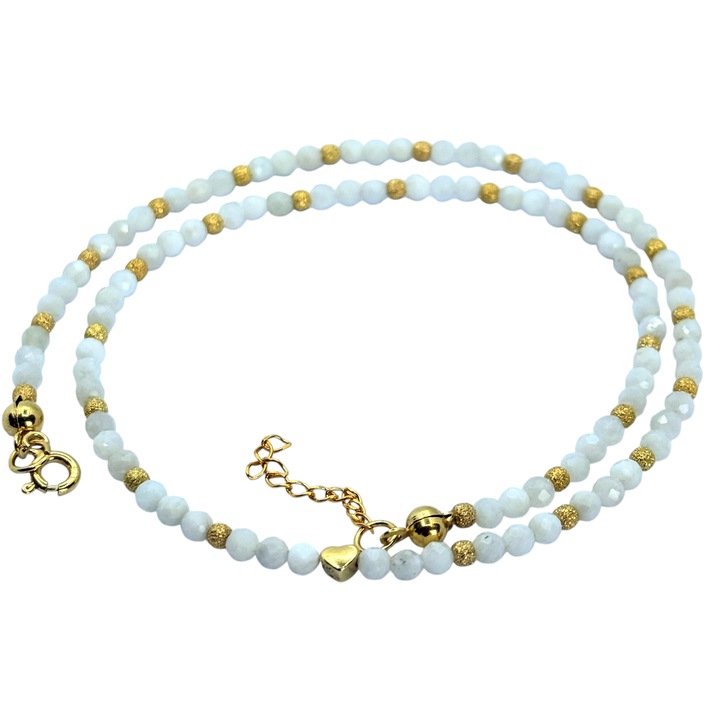 Colier KARELINE, Piatra lunii, argint placat cu aur 18K, elegant/casual