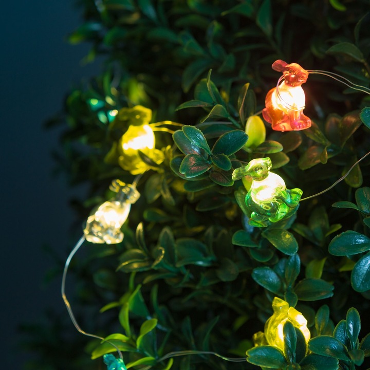 Nyuszi fényfüzér, 2 m, 20 LED, meleg fehér